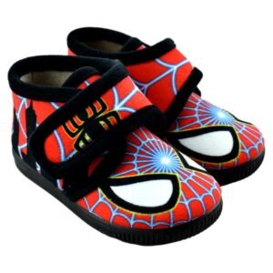 Zapatillas de casa tipo bota con cierre de tira adhesiva y dibujo de superhéroe 087231