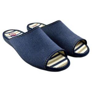 ZAPATILLAS DE CASA DE LONA VAQUERA DE RAYAS. HECHO EN ESPAÑA.