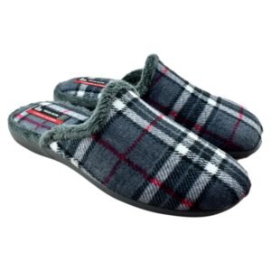 ZAPATILLAS DE CASA DE CUADROS CON PISO DE GOMA 107828