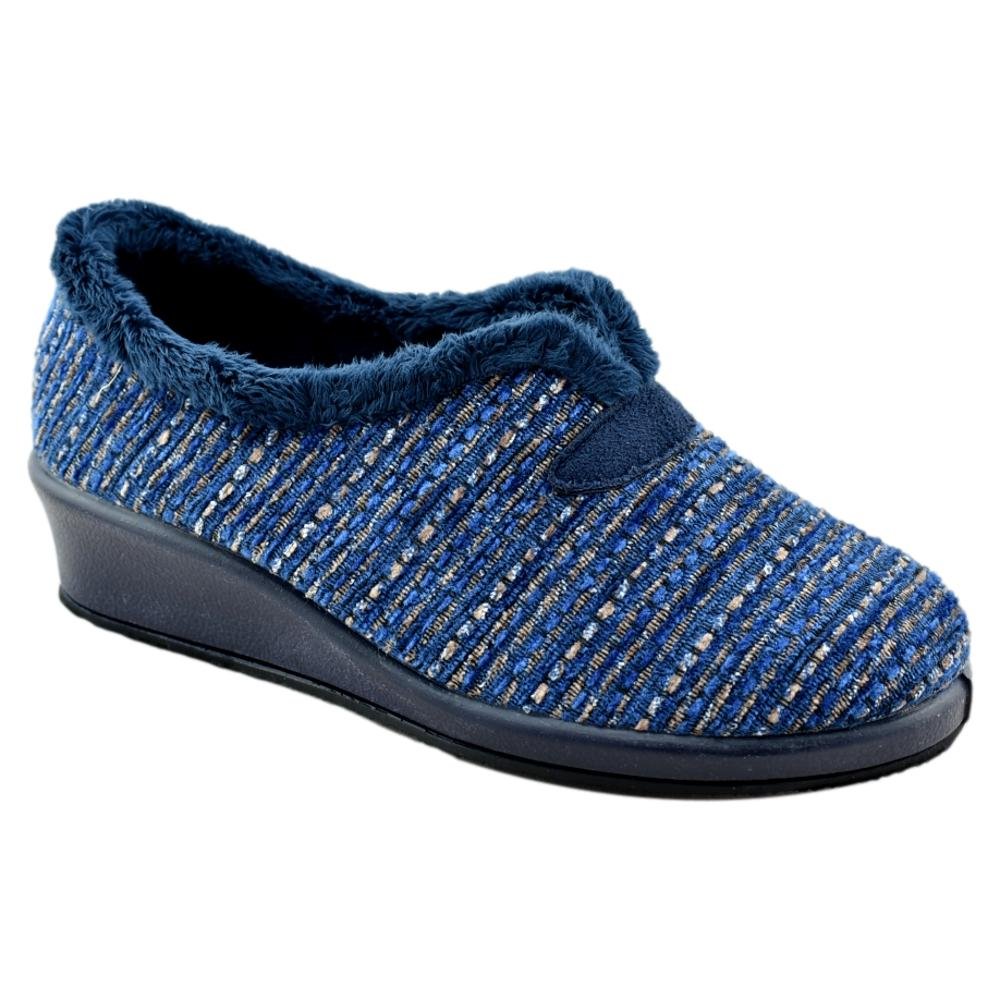 ZAPATILLAS DE CASA CON CUÑA Y FORRO DE PELO CALENTITO