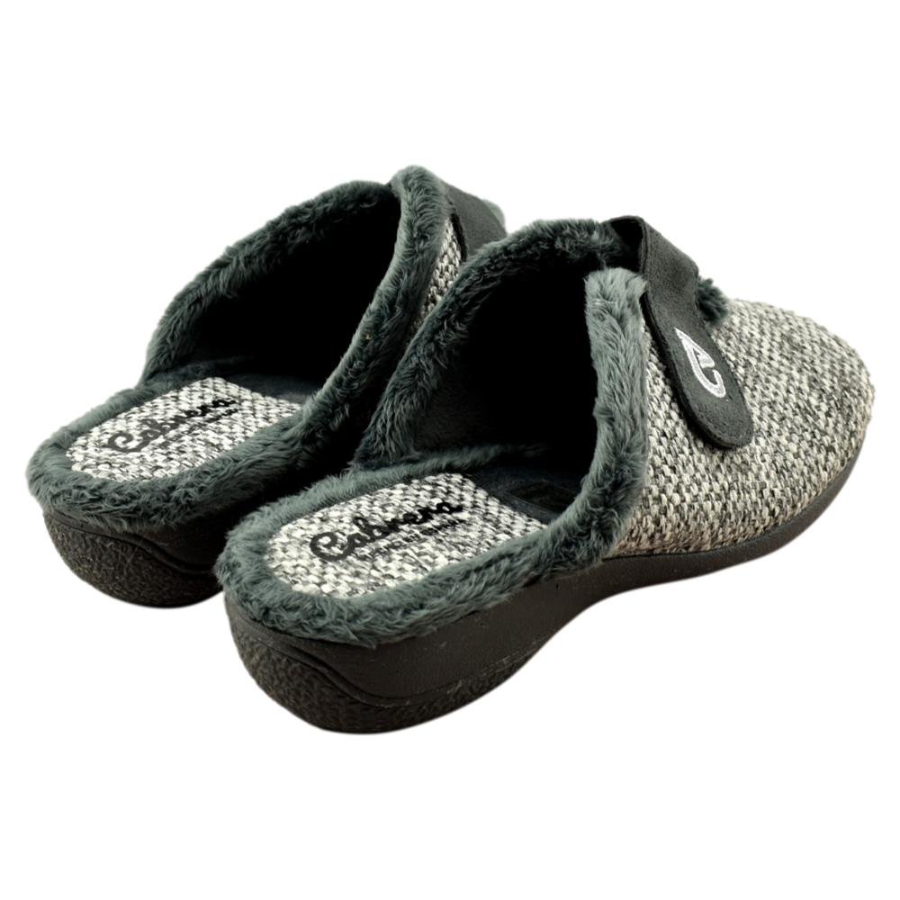 Zapatillas de casa de horma ancha con cierre de tira adherente 087702 - Imagen 3