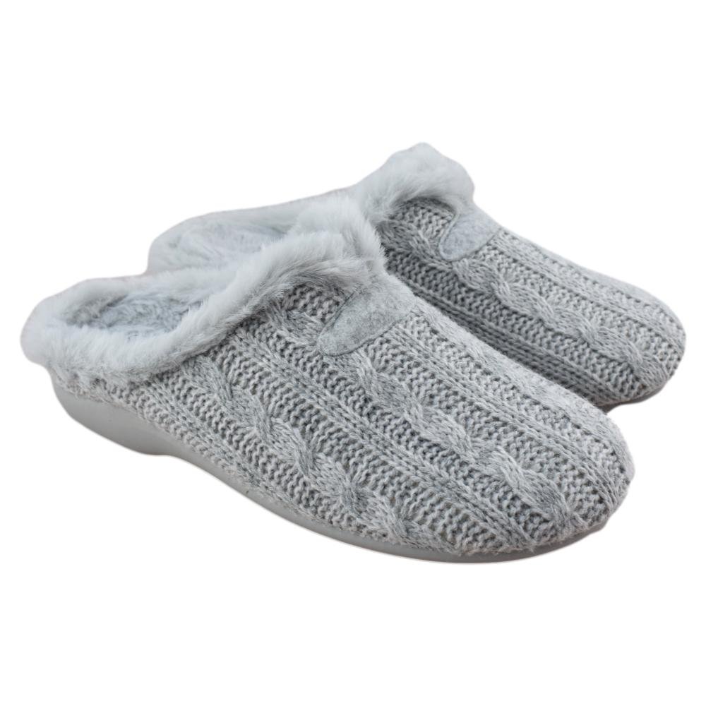 Zapatillas de casa de lana con forro de pelo y plantilla de látex 966337