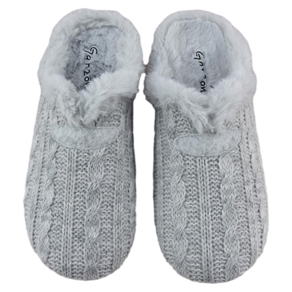 Zapatillas de casa de lana con forro de pelo y plantilla de látex 966337 - Imagen 4