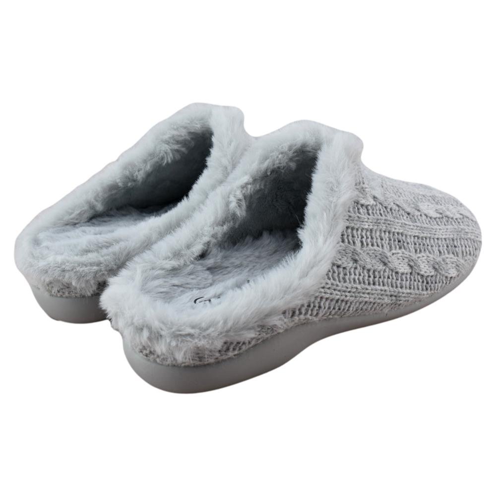 Zapatillas de casa de lana con forro de pelo y plantilla de látex 966337 - Imagen 3