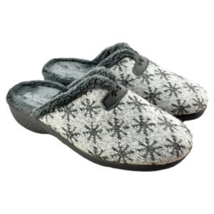 Zapatillas de casa de horma ancha con tejido cálido y suave. 758071