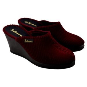 Zapatillas de casa de pana con cuña alta 926449