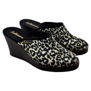 Zapatillas de casa con cuña alta animal print 477152
