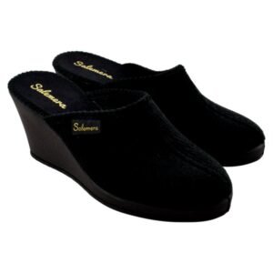 Zapatillas de casa de pana con cuña alta 725971