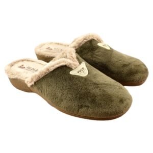 Zapatillas de casa de horma ancha con piso de goma 060005