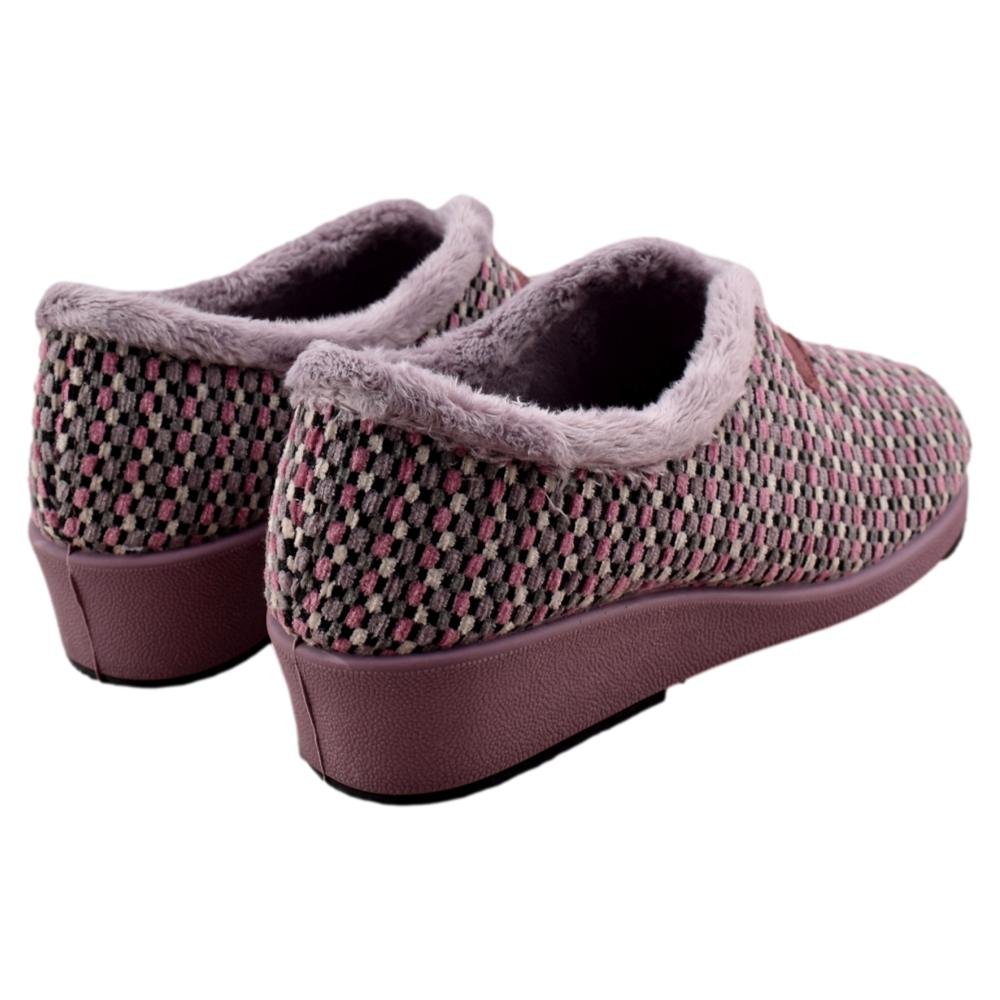 Zapatillas de casa con cuña y forro calentito 950412 - Imagen 4