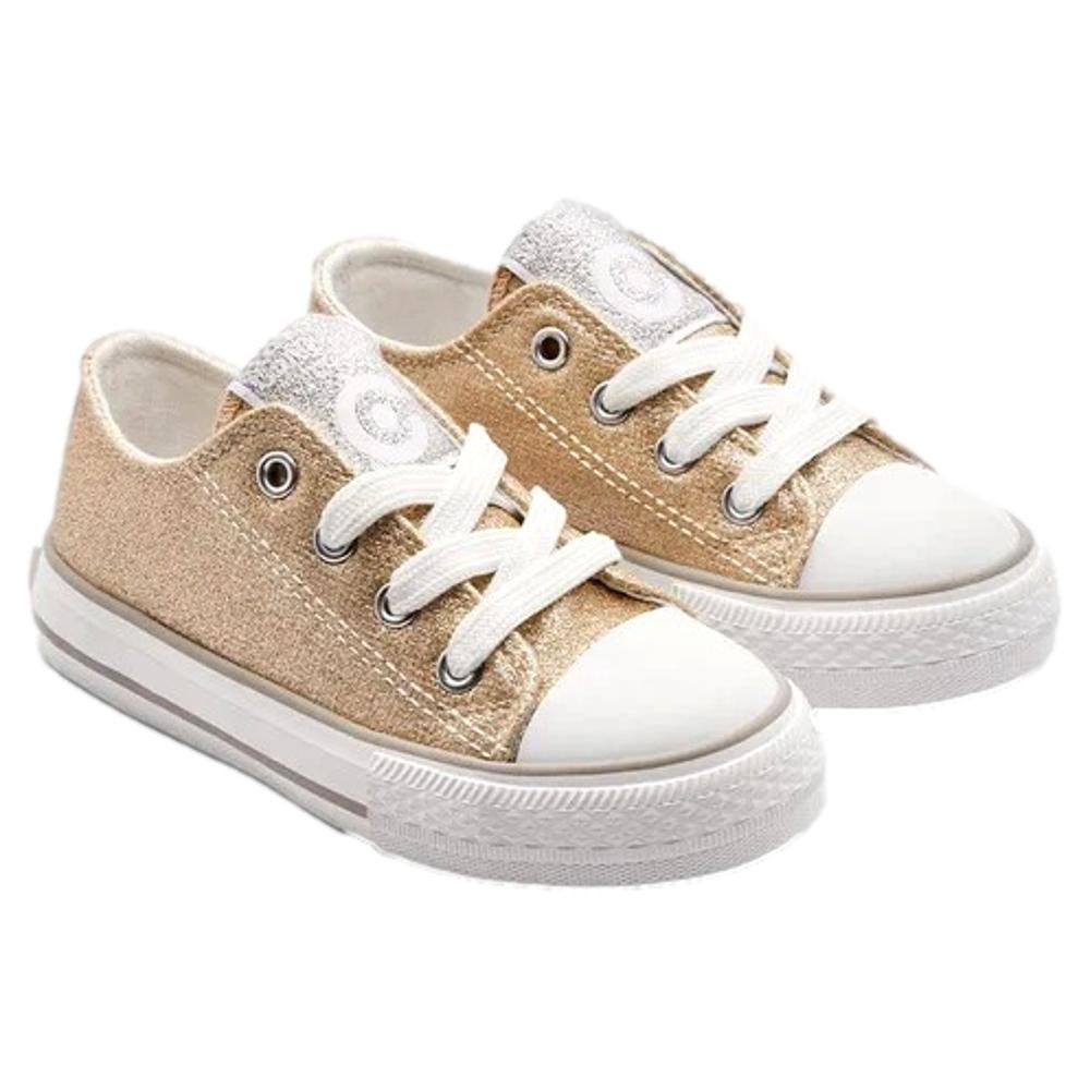 Zapatilla fantasía doradas con cierre de cordones 283112