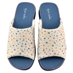 Zapatillas de casa descubiertas con estampado en la pala 858884