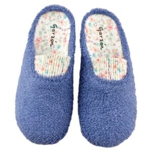 Zapatillas de casa de rizo con elástico central y plantilla extraíble  de látex 145624