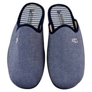 Zapatillas de casa de lona con piso flexible de caucho 634433