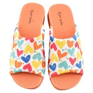 Zapatillas de casa descubiertas con estampado en la pala 023317