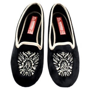 Zapatillas de casa bordadas con paño suave y piso de goma flexible 485123