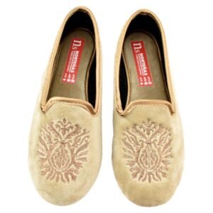 Zapatillas de casa bordadas con paño suave y piso de goma flexible 116271