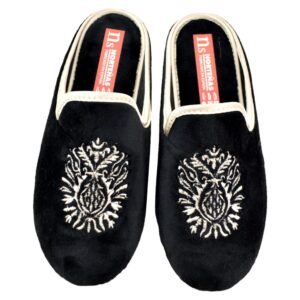 Zapatillas de casa con cuña incorporada. Paño suave y piso de goma flexible 410986