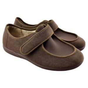 Zapatillas de casa de ancho especial con licra adaptable y tira adhesiva 006047