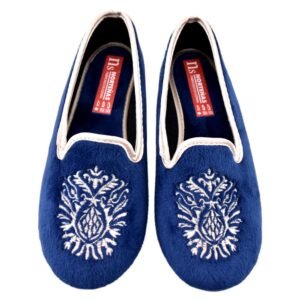 Zapatillas de casa bordadas con paño suave y piso de goma flexible 094491