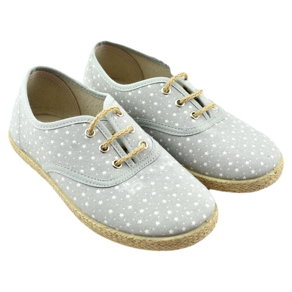 ZAPATO DE LONA ESTAMPADA CON CORDÓN DE LINO 400310 - Imagen 4
