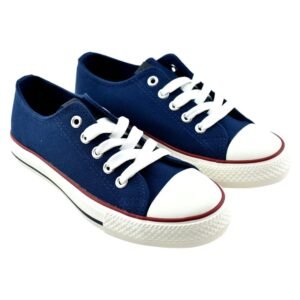 ZAPATILLAS DE LONA TIPO CASUAL CON PUNTERA DE GOMA Y CIERRE DE CORDÓN.304355