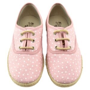 ZAPATO DE LONA ESTAMPADA CON CORDÓN DE LINO 207665