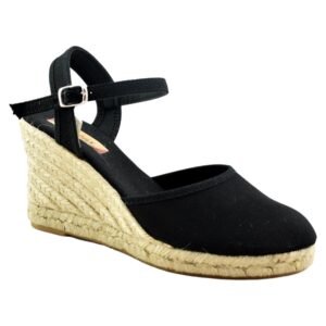 ALPARGATA DE LONA CON CUÑA DE ESPARTO DE 8cm