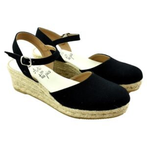 Alpargata de lona con cuña de esparto de 5cm 229201