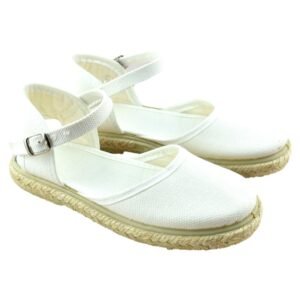 Sandalia de lona con piso de goma y banda de esparto 013583