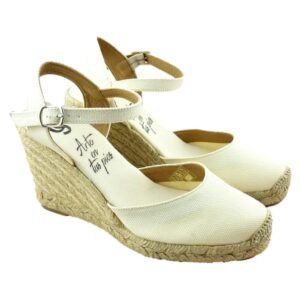 Alpargata de lona con cuña de esparto de 9cm 210320