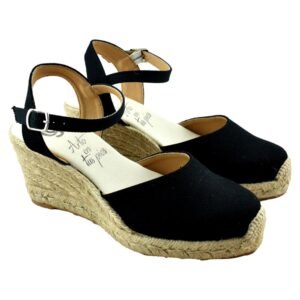 Alpargata de lona con cuña de esparto de 7cm  530246