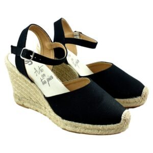 Alpargata de lona con cuña de esparto de 9cm 156647