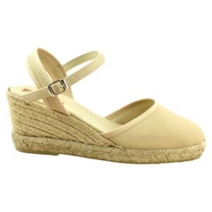 Alpargata de lona con cuña de esparto de 7cm 415023