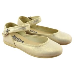 Mercedes de lona dorada con cierre de hebilla 024869