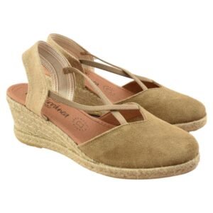 Alpargatas de esparto fabricadas en piel con planta acolchada 567087