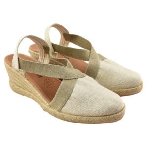 Alpargatas de esparto con elásticos. Plantilla de piel acolchada. 091504
