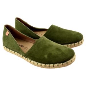 Zapato plano de piel de serraje con piso acolchado y flexible 143558