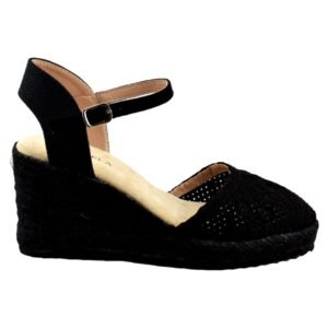 Alpargatas con cuña de esparto, pala calada y pulsera con cierre de hebilla 170278