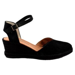 Alpargata de esparto tipo valenciana con cuña en negro 330345