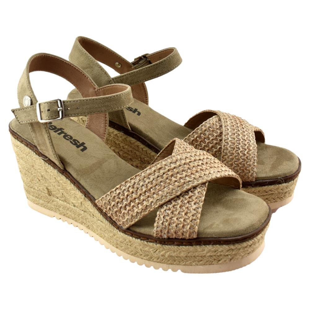 Sandalia con cuña de esparto y planta acolchada 358323 - Imagen 4