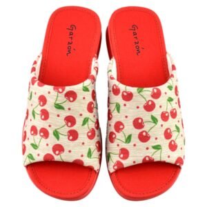 Zapatillas de casa descubiertas con estampado en la pala 272288