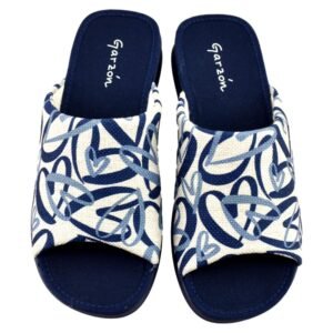 Zapatillas de casa descubiertas con estampado en la pala 693793