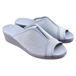 Zapatillas de casa con cuña y elástico central 738501