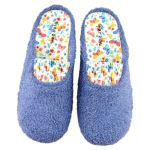 Zapatillas de casa de rizo con elástico central y plantilla extraíble  de látex 701355