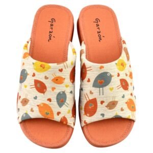 Zapatillas de casa descubiertas con estampado en la pala 522068