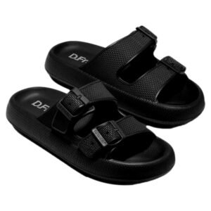 Chanclas de goma de plataforma con hebillas 767271