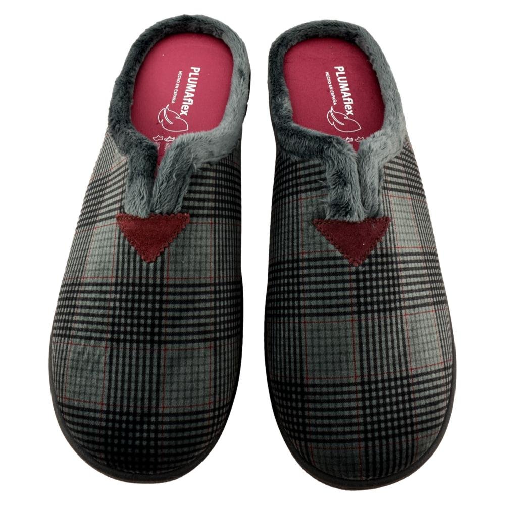 Zapatillas de casa de cuadros con plantilla acolchada que se adapta a la anatomía del pie 330986