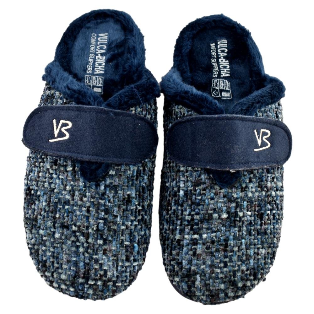 Zapatillas de casa de horma ancha con cierre de tira adherente 396761 - Imagen 5