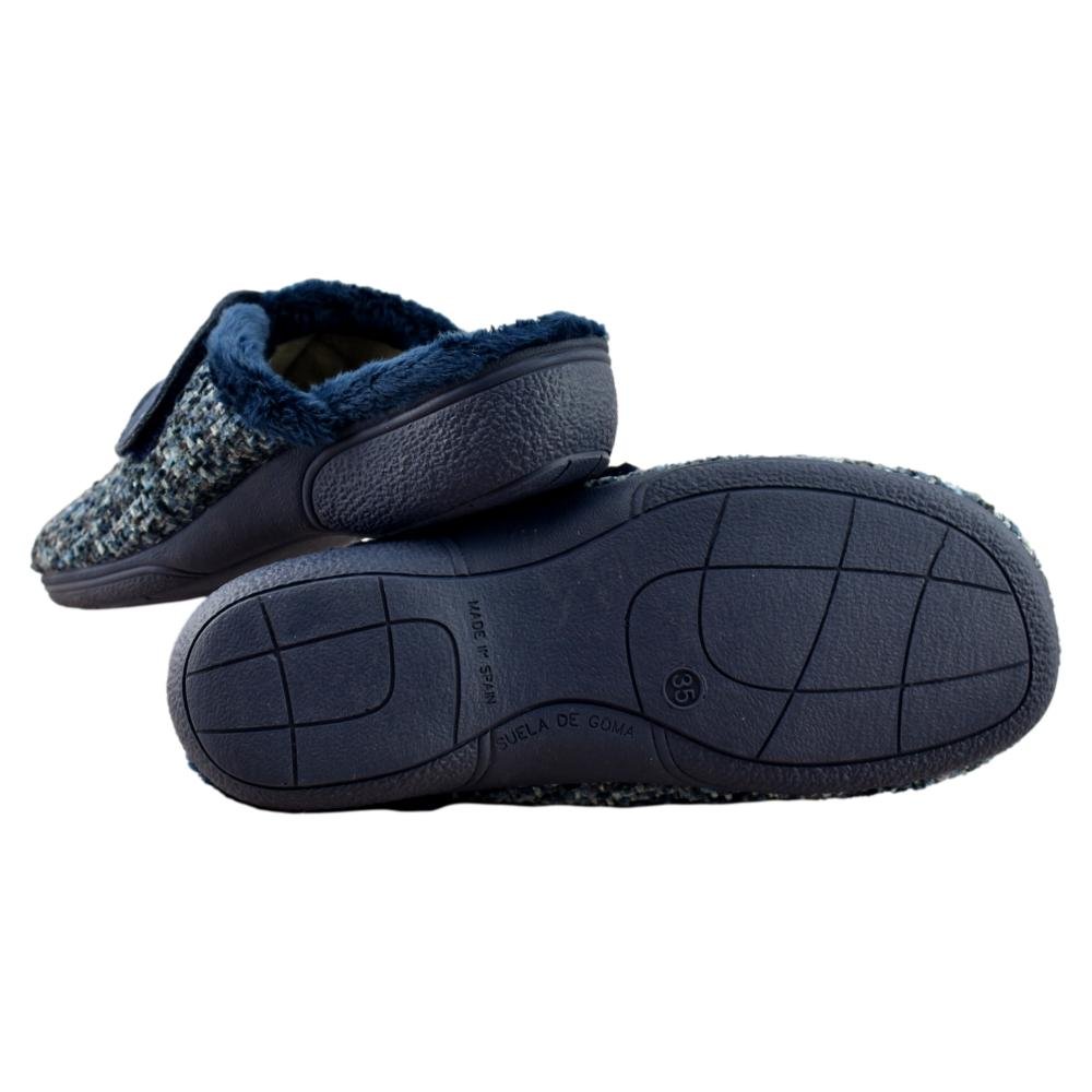 Zapatillas de casa de horma ancha con cierre de tira adherente 396761 - Imagen 2